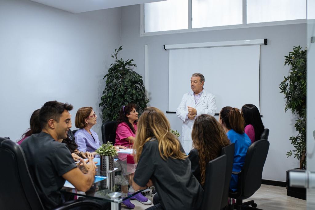 Group of dental professionals having a meeting
